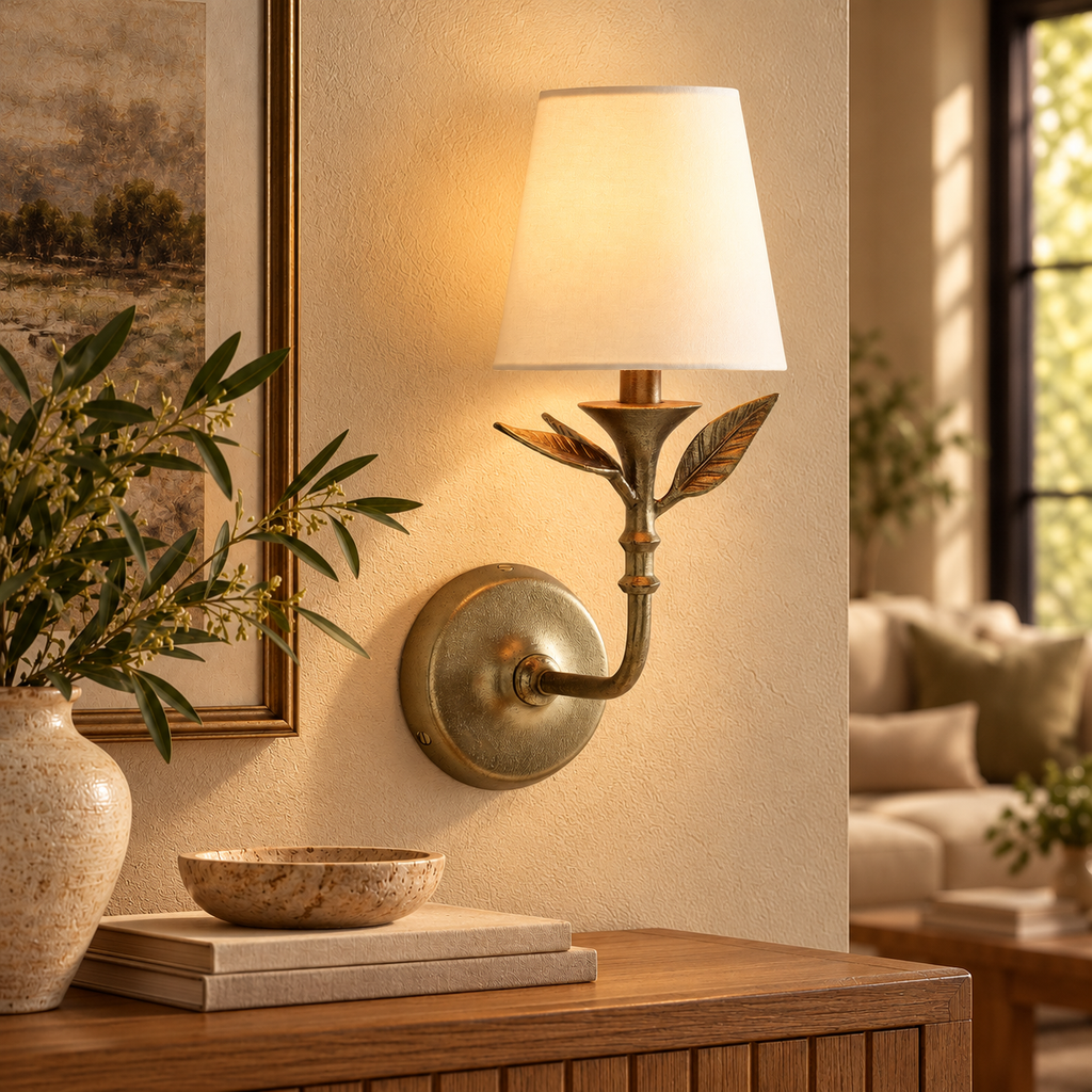 Botanical Forged Iron Sconce