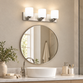Lepe Metal Vanity Light with Opal Glass Shades
