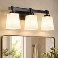 Modern Vanity Light with Milk Glass Shades