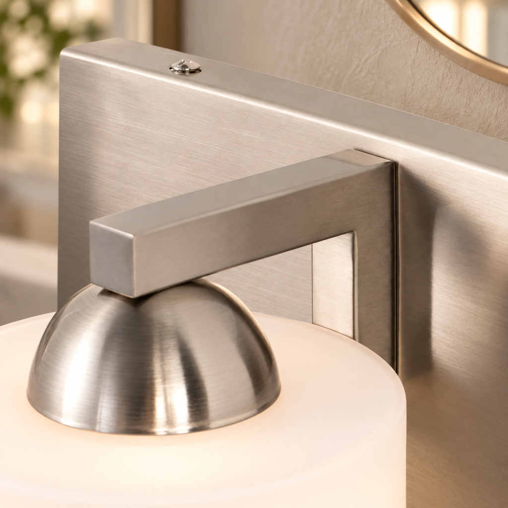 Lepe Metal Vanity Light with Opal Glass Shades