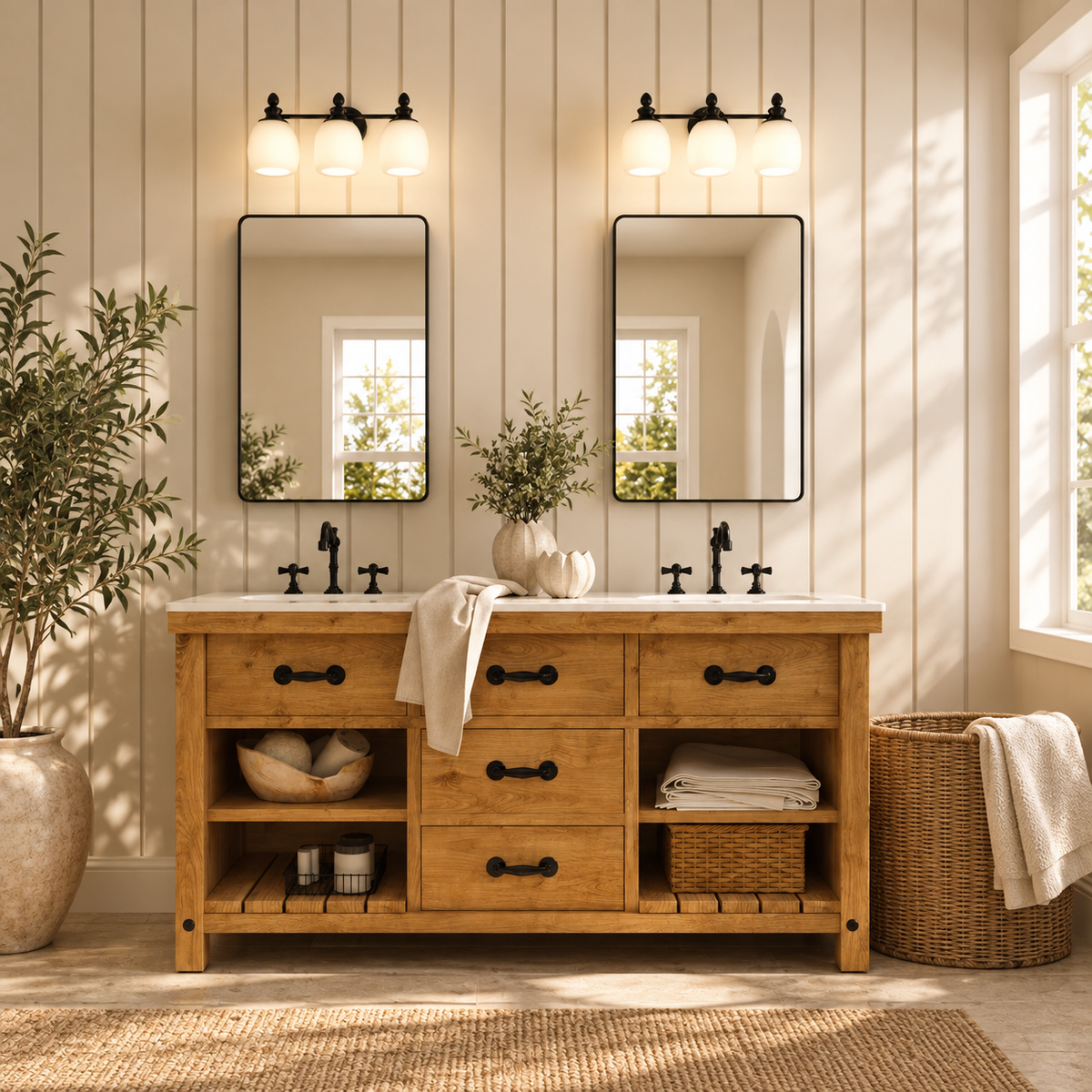 Dimmable Bathroom Vanity Light with Frosted Glass Shade