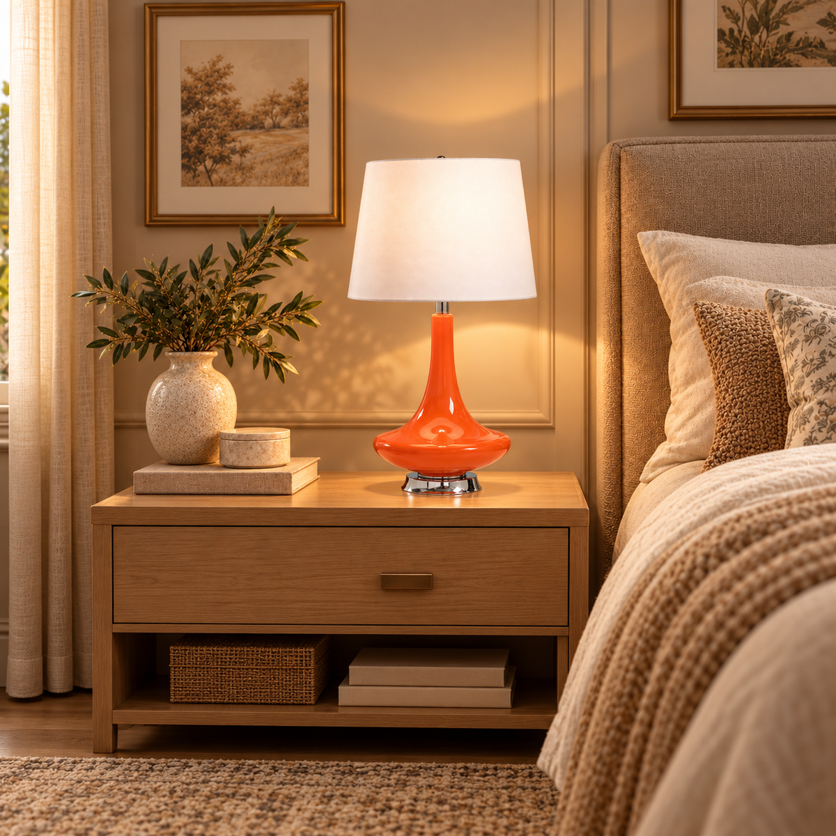 Beresford Glass and Metal Table Lamp