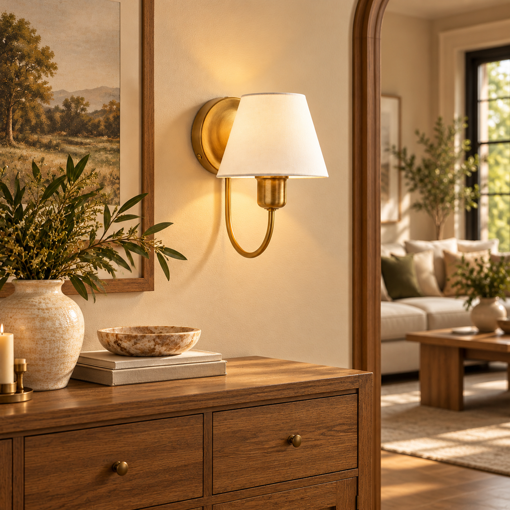 Holmes Linen Shade Sconce